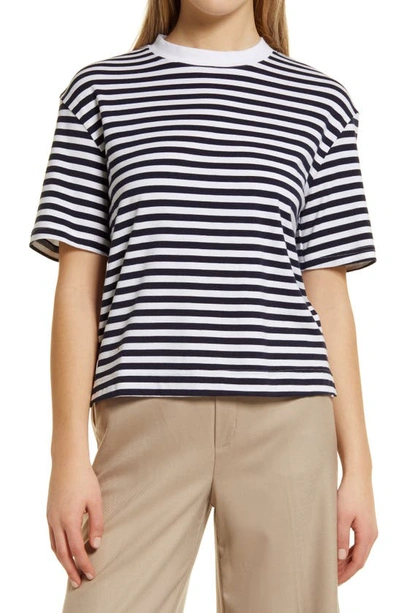 Nordstrom Crewneck T-shirt In Navy- White Stripe