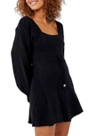 Free People Emmaline Long Sleeve Sweater Dress In Black