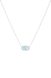 Kendra Scott Elisa Pendant Necklace In Rhodium Light Blue