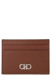 Ferragamo Revival Leather Magnetic Money Clip Card Case In Big Sur Soil Blue Marine Caffe