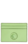 Versace Medusa Leather Card Case In Neon Green