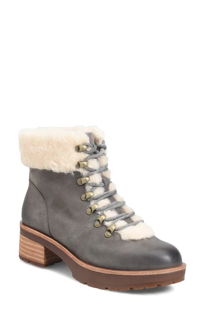 Kork-ease Winslet Genuine Shearling Trim Bootie In Grey