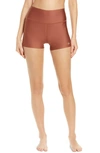Alo Yoga Airlift High Waist Shorts In Rust