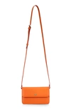 Frame Le Signature Compact Mini Crossbody Bag In Orange Crush