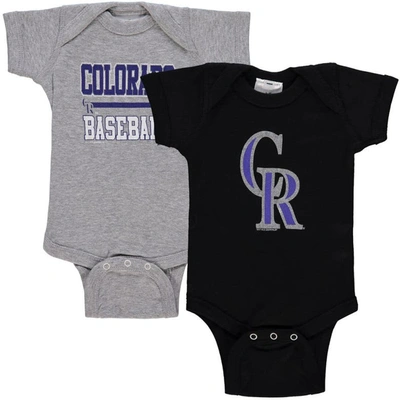 Soft As A Grape Babies' Newborn And Infant Boys And Girls  Black, Grey Colourado Rockies 2-piece Body Suit In Black,gray