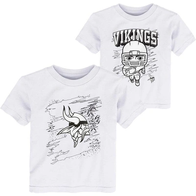 Outerstuff Kids' Toddler White Minnesota Vikings Coloring Activity Two-pack T-shirt Set