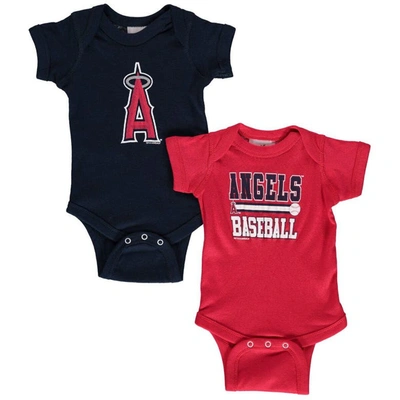 Soft As A Grape Babies' Newborn And Infant Boys And Girls  Red, Navy Los Angeles Angels 2-piece Body Suit In Red,navy