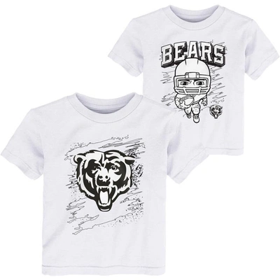 Outerstuff Kids' Toddler White Chicago Bears Coloring Activity Two-pack T-shirt Set