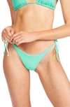 Billabong Sol Searcher Side Tie Bikini Bottoms In Tropical Green