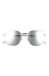 Bottega Veneta 53mm Phantos Sunglasses In Silver