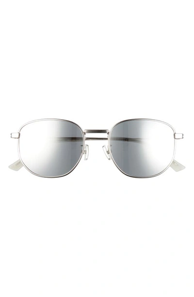 Bottega Veneta 53mm Phantos Sunglasses In Silver