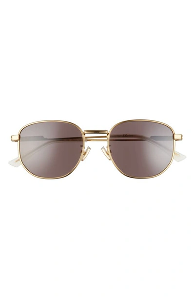 Bottega Veneta 53mm Phantos Sunglasses In Gold/brown