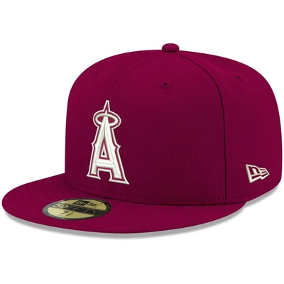 New Era Cardinal Los Angeles Angels White Logo 59fifty Fitted Hat