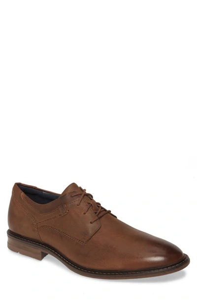 Josef Seibel Earl Plain Toe Derby In Camel Leather