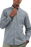 Barbour Merryton Cotton Gingham Check Tailored Fit Button Down Shirt In Olive