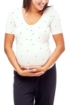 Nom Maternity Rhys Nursing Maternity Pajama Top In Gardenia Dot
