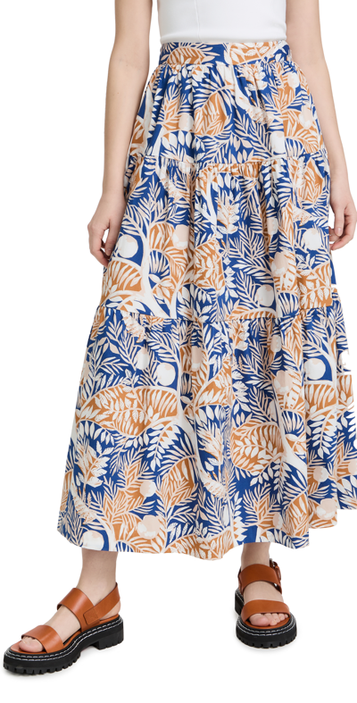 Staud Abstract-pattern Maxi Skirt In Mehrfarbig