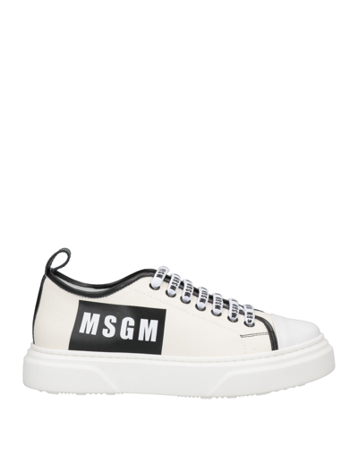 Msgm Kids' Trainers In Canvas In Yellow Cream