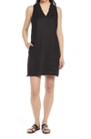 Tommy Bahama Two Palms Ruffled Shift Dress In Black