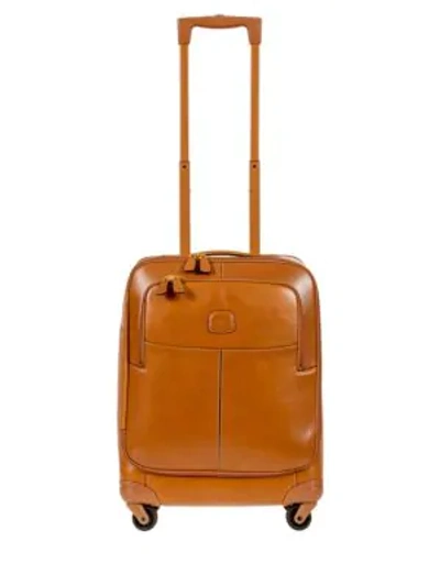 Bric's Men's Life Pelle 21" Tuscan Leather Carry-on Spinner In Tan