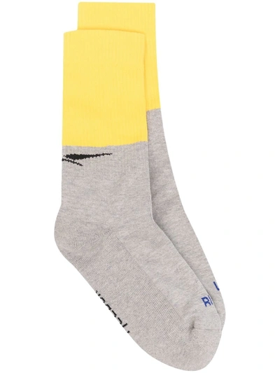 Vetements Dhl Cut-up Socks Grey And Yellow | ModeSens