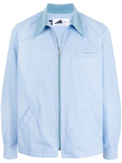 Anglozine Cotton Shirt Jacket In Blue