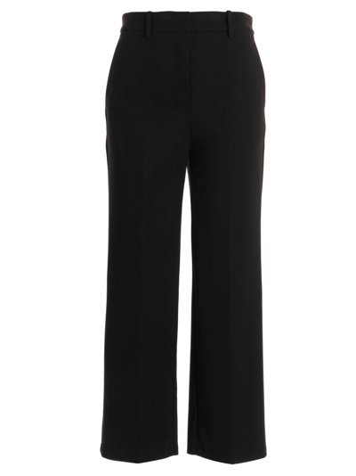 Theory Straight-leg High-waisted Trousers In Black