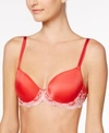 Wacoal Lace Affair Underwire Contour Bra In Tango Red/silver Peony
