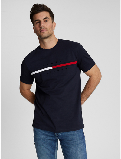 Tommy Hilfiger Men's Big & Tall Tino Logo Short Sleeve T-shirt In Navy
