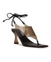 Nine West Women's Popi Ankle Wrap Heeled Sandals Women's Shoes In Smoke Black