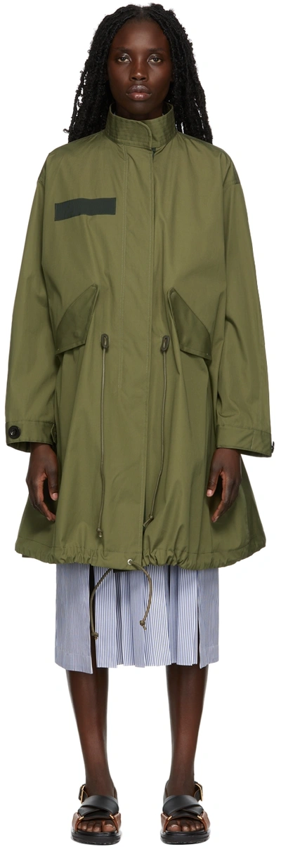 ファッション姫 通販 Sacai Cotton Oxford Coat In Khaki | ModeSens ジャケット・アウター