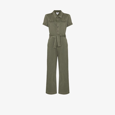 Paige Anessa Short-sleeved Jumpsuit In Green