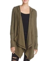 Splendid Hooded Thermal Cardigan In Olivine