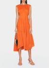 Frame Tiered Cotton Seersucker Midi Dress In Orange Cru