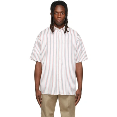 Soulland White & Red Striped Basil Shirt In White/red Stripes