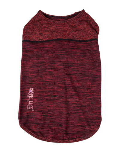 Pet Life Active Aero Pawlse Dog Tank Top In Red/ Maroon