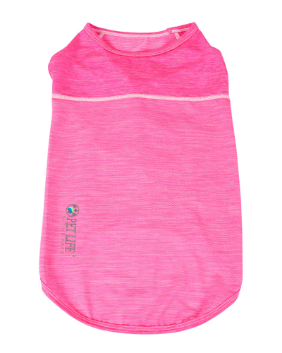 Pet Life Active Aero Pawlse Dog Tank Top In Hot Pink/light Pink