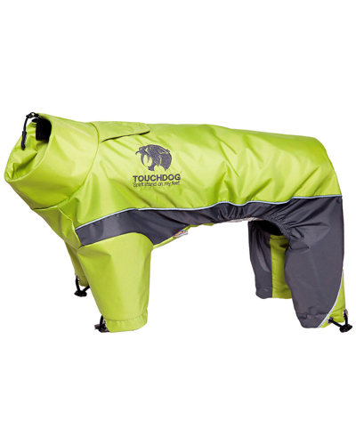 Pet Life Touchdog Quantum-ice Full-bodied Adjustable And 3m Reflective Dog Jacket In Light Yellow And Grey