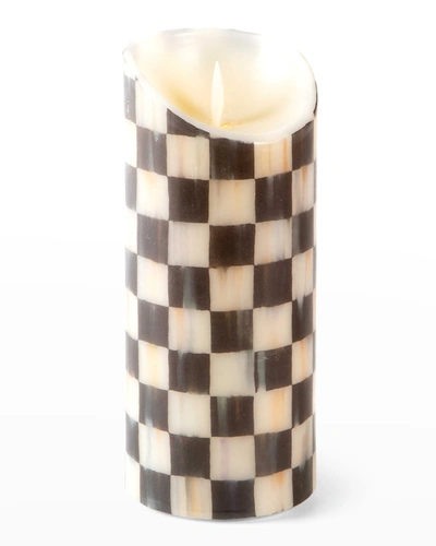 Mackenzie-childs Courtly Check Flickering 7" Pillar Candle