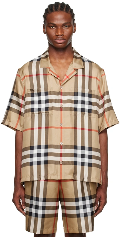 Burberry Shirt In Archive Beige Ip Chk