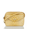 Brahmin Shea Croc Embossed Leather Crossbody Bag In Butter