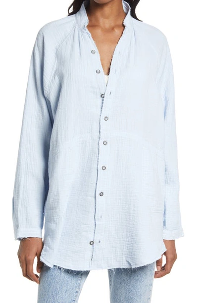 Free People Summer Daydream Tunic Shirt In Blue Moon