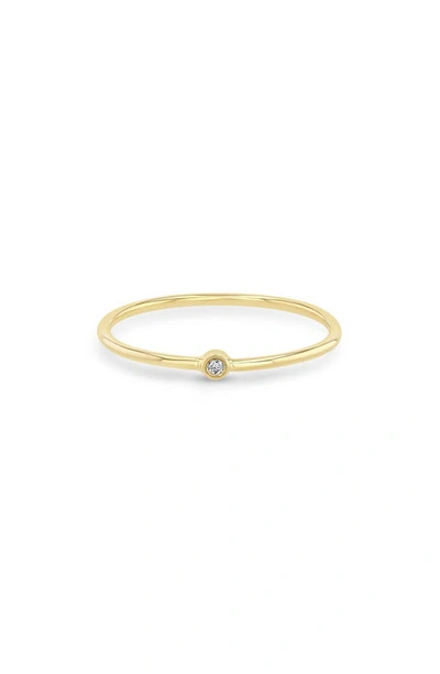 Zoë Chicco Diamond Bezel Ring In White/gold