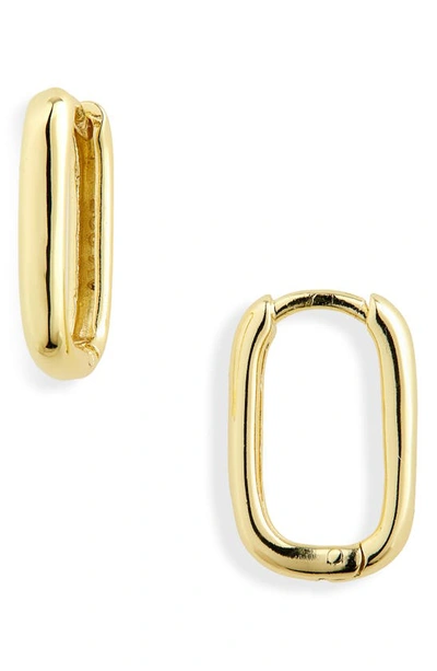Argento Vivo Sterling Silver Oblong Hoop Earrings In Gold