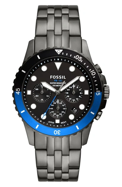 Fossil Fb-01 Chronograph Bracelet Watch, 42mm In Smoke