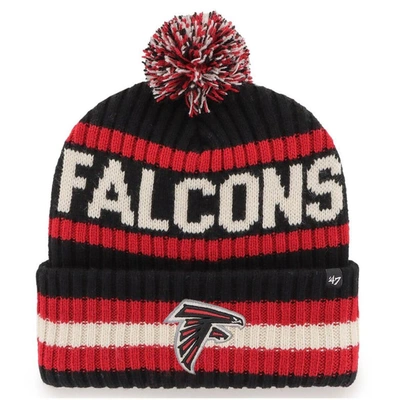 47 ' Black Atlanta Falcons Bering Cuffed Knit Hat With Pom