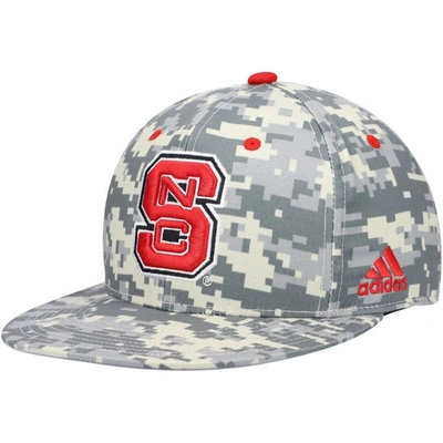Adidas Originals Adidas Camo Nc State Wolfpack Gray Undervisor On-field Baseball Fitted Hat