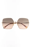 Chloé 60mm Gradient Square Sunglasses In Black