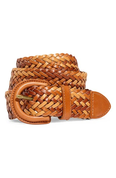 Madewell Woven Leather Belt In Desert Camel Multi