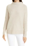 Vince Boiled Cashmere Funnel Neck Pullover In 113wsa-white Sand